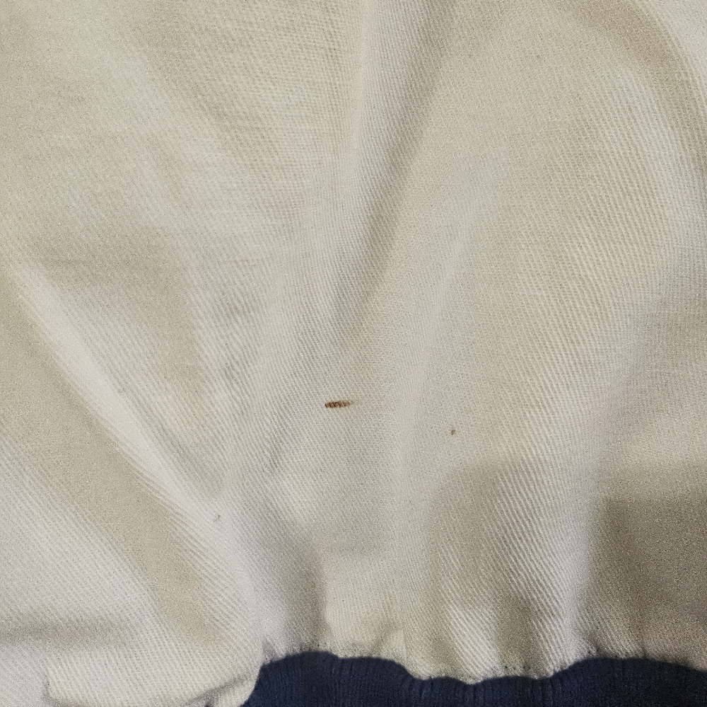 Ralph Lauren Collection White Linen Blend Navy Bomber Jacket - Picture 5 of 8